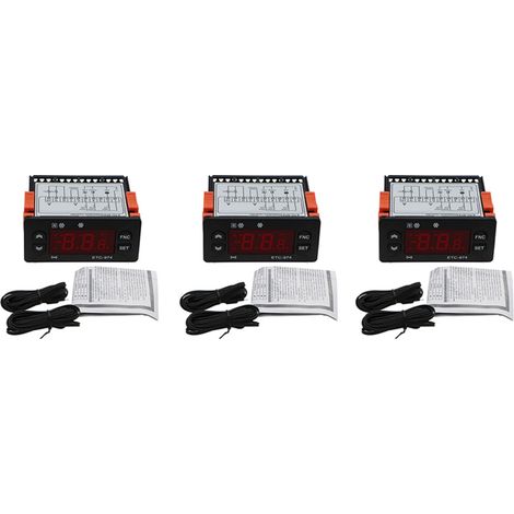 Geeignet für drei digitale Mikrocomputer-Temperaturregler ETC-974 mit Kühlungsalarmfunktion, 220 V, NTC-Sensor.