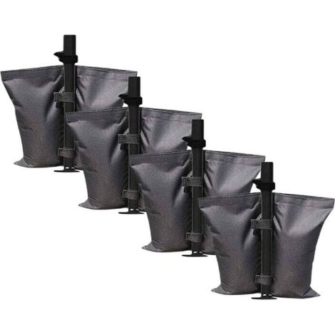 Lot de 4 poids de sable de qualité industrielle, sacs de lestage à double poche, poids de jambe pour tente d’ombrage, parapluie, trampoline lestés (1/5)
