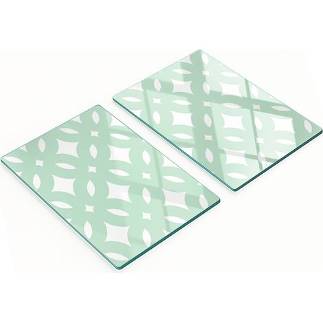 Elegantes y resistentes pizarras de vidrio con estampado de formas geométricas, 2x40x52 cm. (1/5)