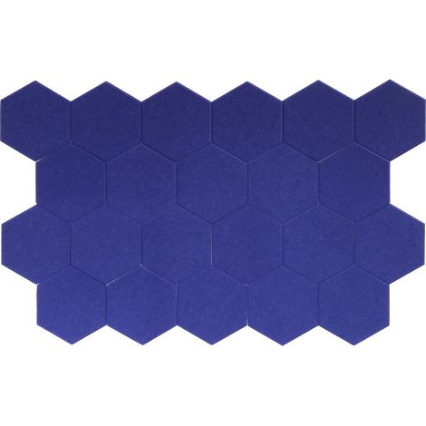 Panneaux muraux acoustiques Hexagone - Feutre PET bleu - Lot de 22 (1/5)