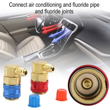 Raccords rapides R134a pour climatisation auto, coupleur de fluide frigorigène, connecteurs mâle/femelle, paire de joints, recharge AC voiture. (1/5)