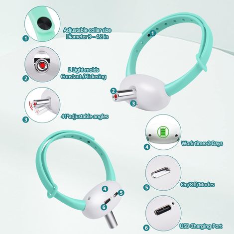 Jouet Automatique Chat LED Tête Lumineuse Améliorée Collier Électronique Portable Cadeau Ricaricabile Amoureux Chats - AUTRES (1/4)