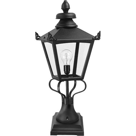 Elstead Grampian - Lanterne sur piédestal d'extérieur à 1 ampoule noire, E27