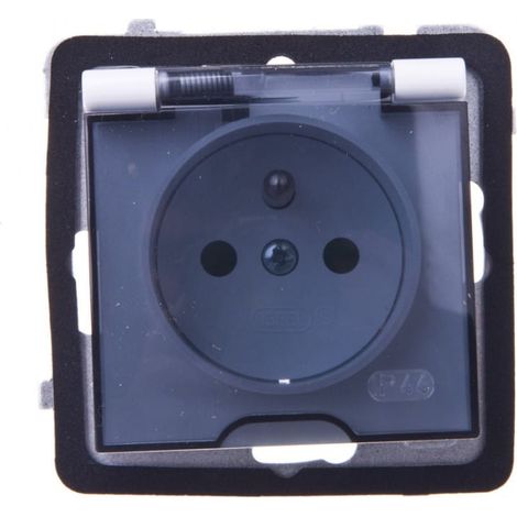 AS Spritzwassergeschützte Steckdose mit/mit IP44 mit Abdeckungen, transparenter Deckel, weiß GPH-1GZP/m/00/d