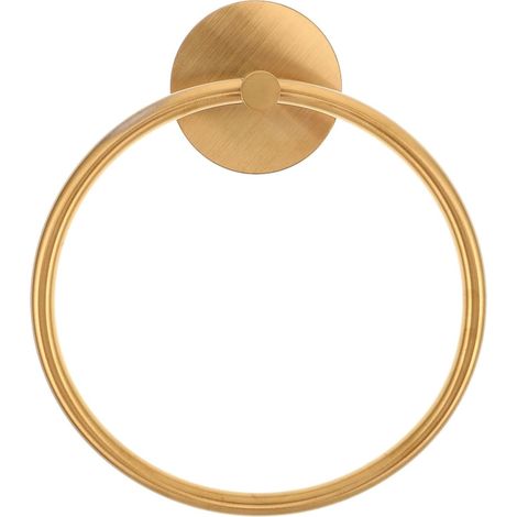 Porte-serviettes mural rond en inox doré, sans perçage, pour salle de bain et douche, auto-adhésif et auto-installable