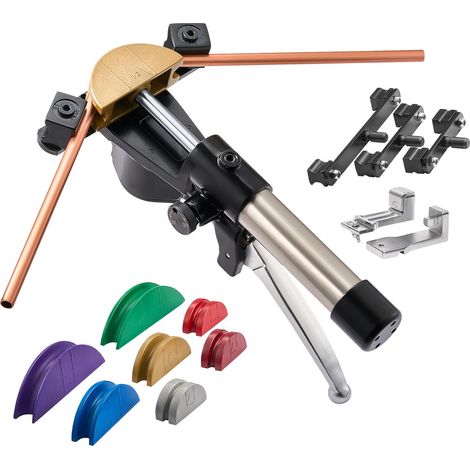 Mophorn Hydraulisches Rohrbiegegerät, 6-22 mm, Rohrbieger mit Vorwärts- und Rückwärtsfunktion, geeignet für HLK-Anlagen, inklusive 7 farbigen Backen aus Aluminiumlegierung, ideal für Klimaanlagen (1/5)