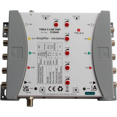 Amplificatore di linea Triax tmsa 5 guadagno regolabile 5-20 dB