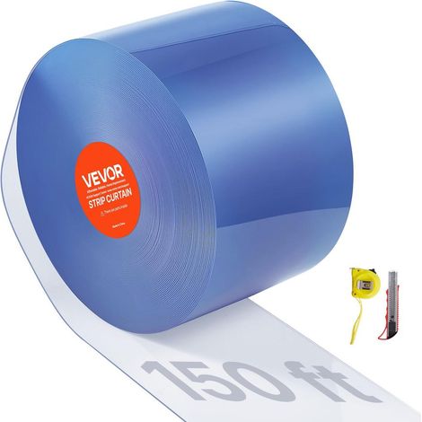 Rideau à Lanières PVC Transparent VEVOR 4572x20 cm Rouleau Bandes de Porte Lisses 2 mm pour Entrepôt Usine Garage (1/5)