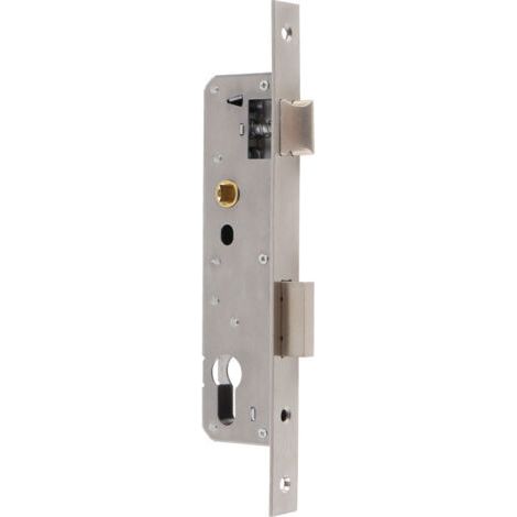 Sollbry – Serrure à encastrer pêne réversible pour porte PVC ou aluminium – Traitement anti-corrosion – Coffre acier galvanisé – Pêne confort silencieux
