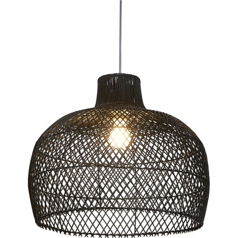 Searchlight Large Abat-jour cloche, rotin noir 50 cm (1/5)