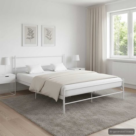 vidaXL Estructura de cama sin colchón metal blanco 120x200 cm (1/5)