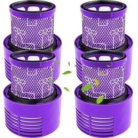 4 Pack Filtre Compatible avec Dyson V10, Accessoire Aspirateur, Cyclone Pièce de Rechange pour Aspirateur À Vide Lavable, Total Clean (1/5)