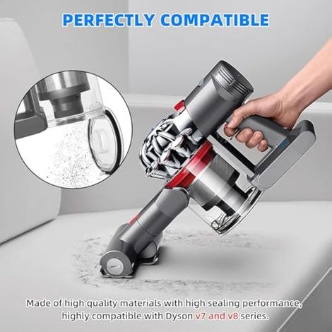 Poubelle Conteneur Réservoir pour Dyson V8 V7 SV10 SV11 Filtre Bac à Poussière Cuve Pièces Détachées Accessoires Conteneur Filtrante Rechange N°de pièce 967699-01 (1/3)
