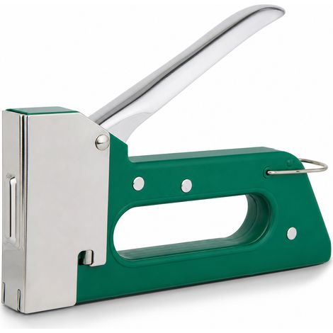Agrafeuse manuelle pour bois grand manche vert en plastique (1/5)