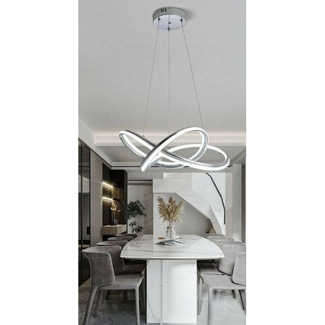 TrAdE Shop Traesio - Lampadario Led Moderno Intrecciato Sospensione 60 W Luce 4000k 6500k 3000k A50 - -Bianco Freddo      -