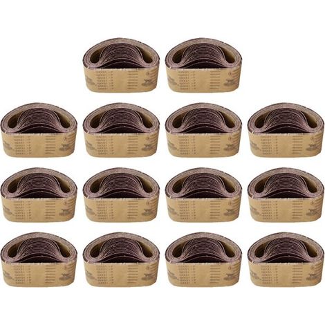 Jeu de bandes abrasives – 533 × 75 mm – Grain 40/80/120/150/240/400/600 – Pour ponceuse à bande – Ponçage/meulage – Professionnel – Universel – 14 pièces (1/5)