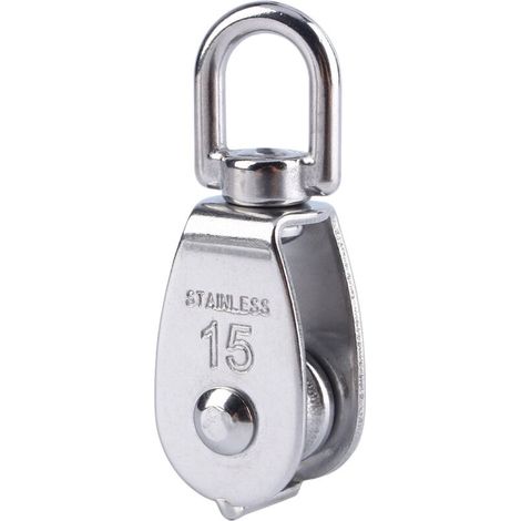 Corde de levage de bloc de poulie pivotante à roue unique en acier inoxydable 304 M15