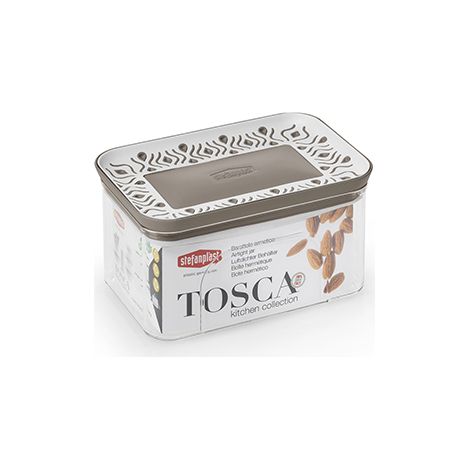 BARATTOLO RETTANGOLARE 'TOSCA' bianco/tortora - STEFANPLAST (1/5)