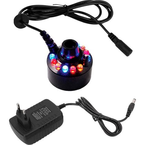 Luftbefeuchter Mini Luftbefeuchter 12 LED Nebel Springbrunnen Teichsprüher Zimmerbrunnen Nebel für Halloween und Weihnachtsdekorationen (1/5)