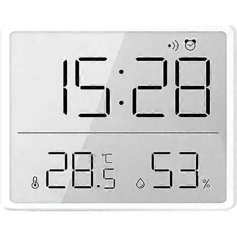 Horloge numérique LCD magnétique murale - Fine, légère, blanche - 8218 (1/2)