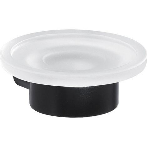 Porte-savon PIRENEI, verre dépoli, noir mat (1/2)