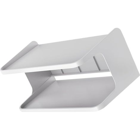 Étagère Murale Résistance à l'usure et Casse Salle de Bain Double Couche en ABS Blanc Rangement Pratique et Décoration Simple pour Organisateur Toilette (1/5)