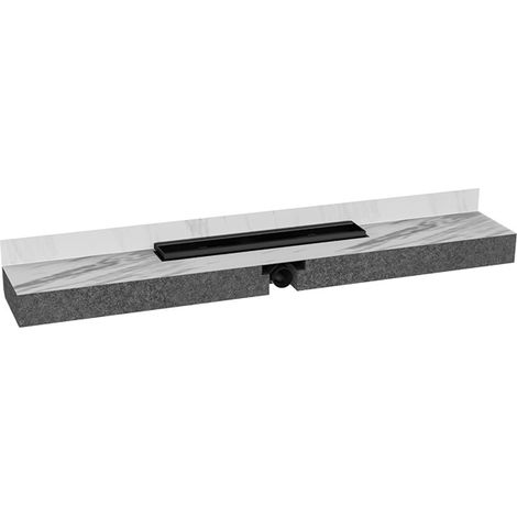Grondaia per docce "Primus blue" con elemento di installazione in EPS, con cornice inox (Telaio in acciaio inox rivestito in PVD