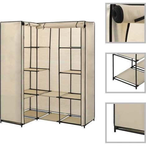 Armario de esquina color crema 130x87x169 cm vidaXL (1/5)