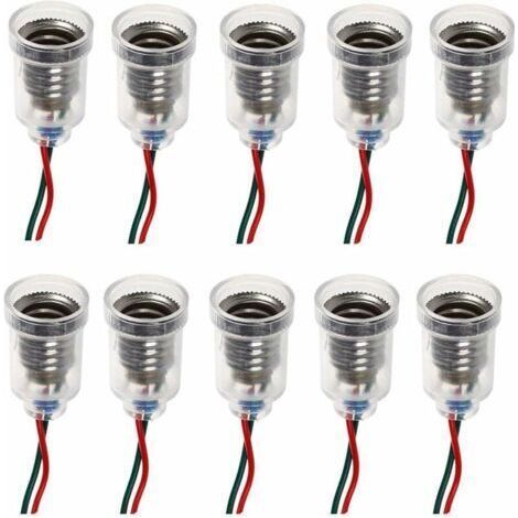 E10 LED Lamps Screw Base Small Candle Bulbs Mount Small Bulbs Base Light Holder with Wire Socket Base for Home Experiment Electrical Circuit Testing Light Accessories 20cm (1/4)