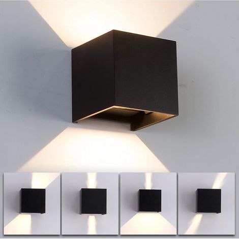 12W Led Applique Murale Up and Down Design Réglable Luminaires, Lampe Murale Moderne en Aluminium Interieur pour Chambre Maison Salon Couloir Escaliers - Noir et Lumière chaude (1/3)