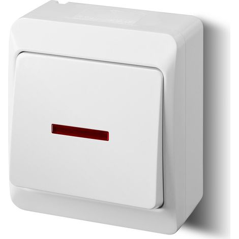 Interruptor de escalera hermético Hermes IP44 con retroiluminación blanca 0341-02