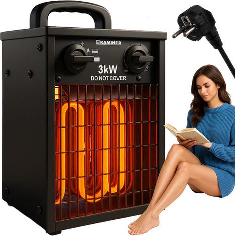 Elektrische heizung 3000 w mit thermostat schutzart ipx4