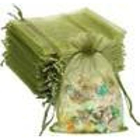 100 Pièces Sachets en organza 1015cm, sacs cadeaux à cordon pour bijoux, lavande, bonbons et mariages (1/5)