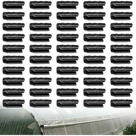 50 Pcs Serre Tuyau Tube Film Clip Clips Bâtiments de Jardin Plante Plastique Film Net Tuyau Fixe Connecteur Accessoires Outils Serre pour Serre de Jardin Tunnel Surface Bâches 25mm Serre Clips (1/5)