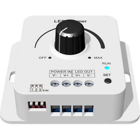 Variateur LED rotatif Skydance V1 - 1 canal x 8 A, 5 niveaux de dégradé de lumière, blanc cassé