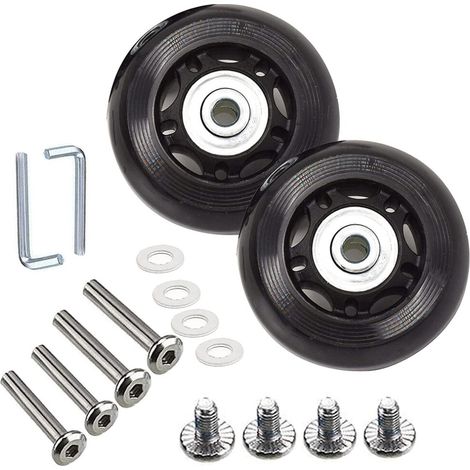 Koffer- und Gepäckrollen-Austauschset, Universal-Gummiräder, Werkzeug für Lenkrollenlager (Außendurchmesser: 75 mm, Breite: 24 mm, Innendurchmesser: 6 Achsen)