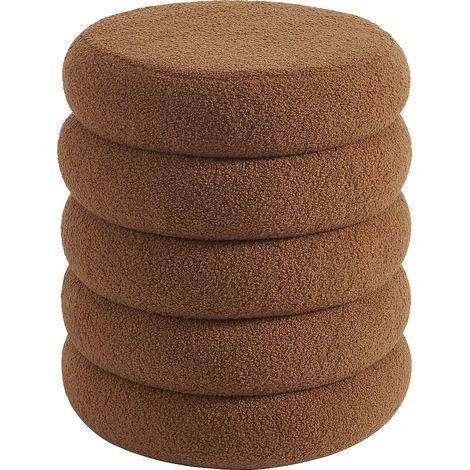 Pouf in Tessuto bouclette Terracotta - ECAMBI (1/5)