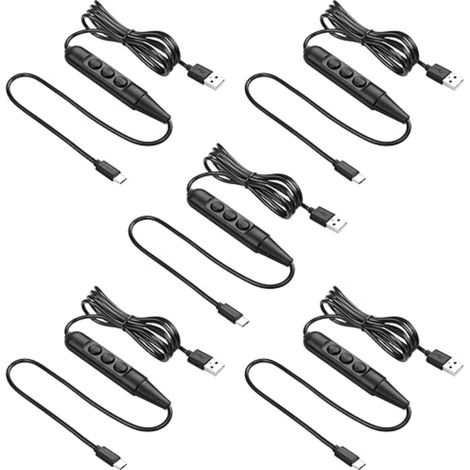 Câble USB Mâle avec Interrupteur Marche/Arrêt vers USB C Mâle, USB 2.0 vers Type C avec Variateur 6 Vitesses, Bandes LED, Petites Lampes de Table 5V (1/5)