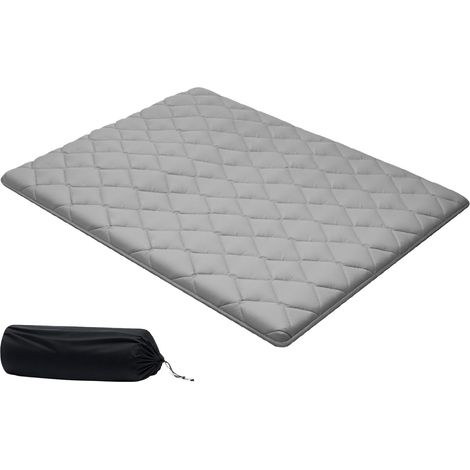 Mophorn Materasso Tatami pieghevole Queen Size 2032 x 1524 x 63,5 mm, con borsa per il trasporto e accessori di montaggio, materassino a 9 strati ideale per yoga e meditazione, colore grigio (1/5)