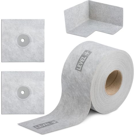 LEVEL+ Bandset Dusche Balkon Dichtband Dichtbahn Duschelement Ecken Profi SET G14 (1/5)