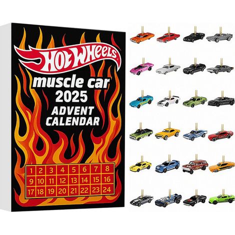 Vintage-Sammlerkalender: Ankunft von Kleinwagen (24 Modelle), Überraschung für die Feiertage, Sammlerstück, ideal für Autoliebhaber (Männer, Frauen und Jungen).