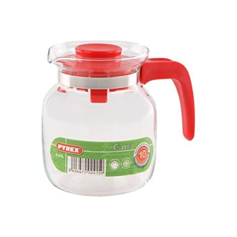 Pyrex Mehrzweck-Kanne aus Borosilikatglas, 0,65 l, rot