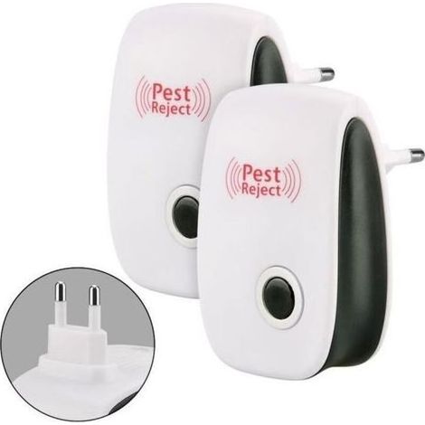 pair 2 x Repulsif Insectes Anti-nuisibles à Ultrasons Moustiques Rongeur Electronique Pest Repeller pour lutter Anti Rats,Cafards&fourmis (1/4)