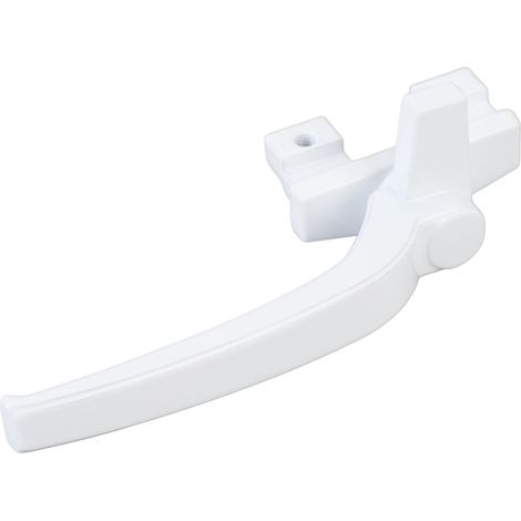 Lot de 4 poignées de fenêtre en alliage d'aluminium avec verrou pour portes coulissantes intérieures et extérieures, fenêtres coulissantes verticales et horizontales, ouverture à droite, blanc (1/5)