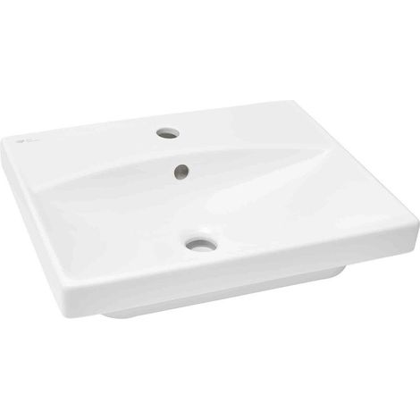 Swiss Aqua Technologies Brevis Hängewaschbecken mit Armaturenloch in der Mitte, 50,5x40x14cm (SATBRE5040S)