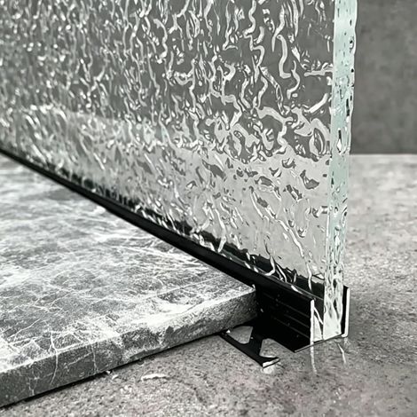 Profilé en U étanche sans cadre pour paroi de douche, rail porte (1/5)