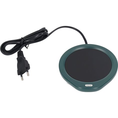 Chauffe-tasse 18 W, température constante 55 °C, économie d'énergie, rechargeable, chauffe-tasse/chauffe-théière pour bureau, prise UE 220 V, vert (1/5)