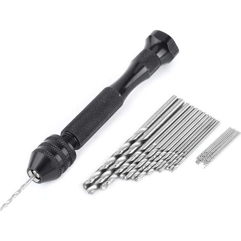 Perceuse À Main - Mandrin 0.5-3.0 mm - Pour Bijoux Artisanat Travail Du Bois Et Du Plastique - 25 Forets Inclus (1/5)