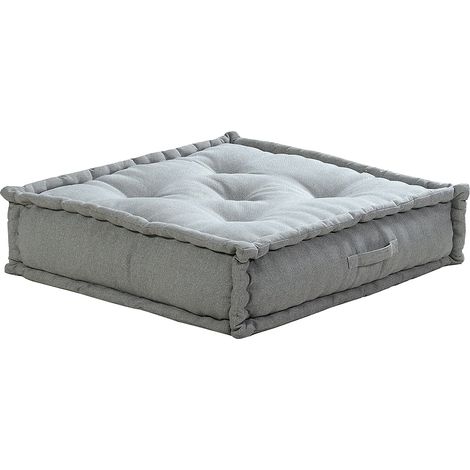 Pouf in tessuto grigio - DIROLA (1/3)