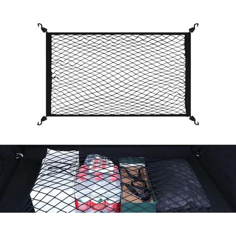 Car Trunk Net 60x40cm Luggage Net with 4 Hooks Elastic Cargo Net Cargo Net Organizer Car Storage Mesh for Trucks, SUVs (1/5)